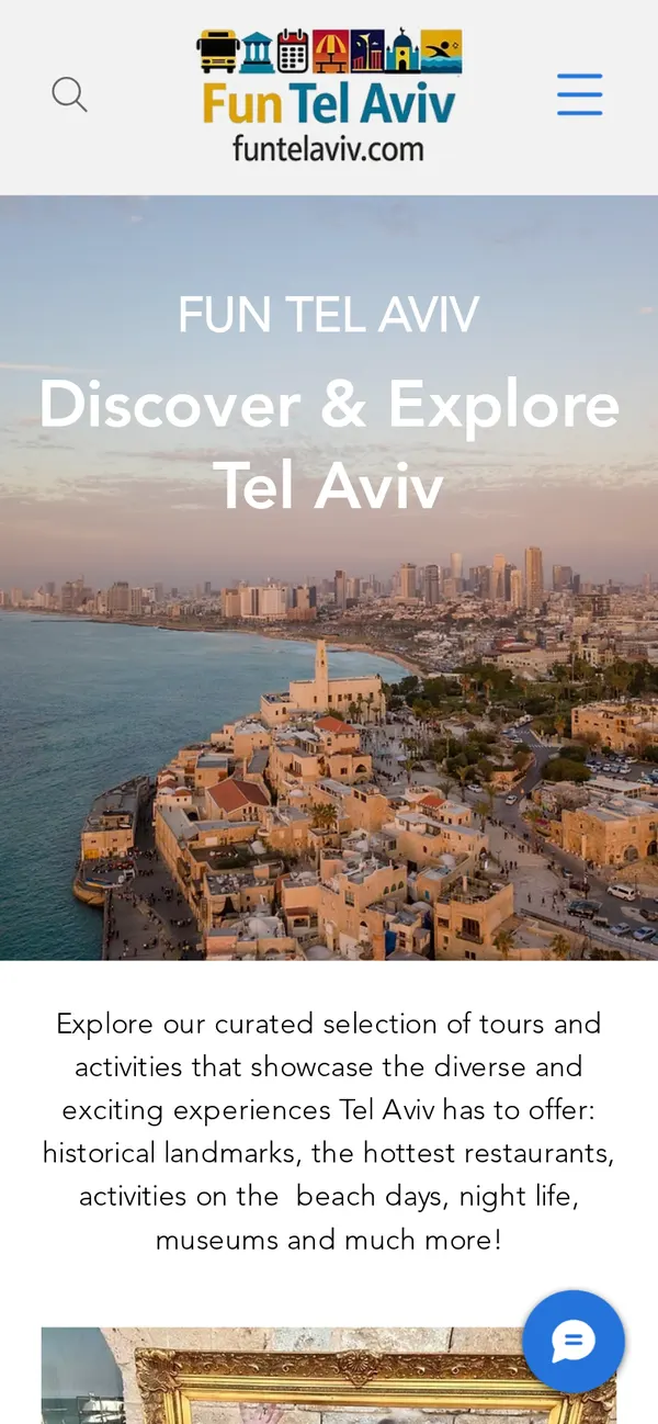 Fun Tel Aviv homepage on a phone