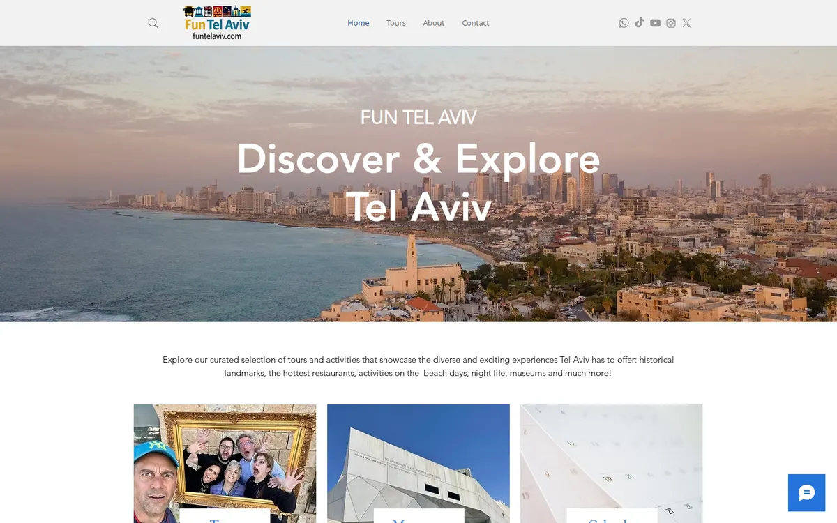 Fun Tel Aviv homepage on a desktop screen